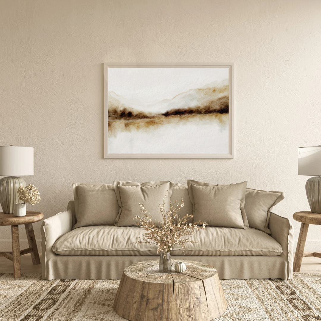 Neutral Beige Landscape Abstract Scenery Poster