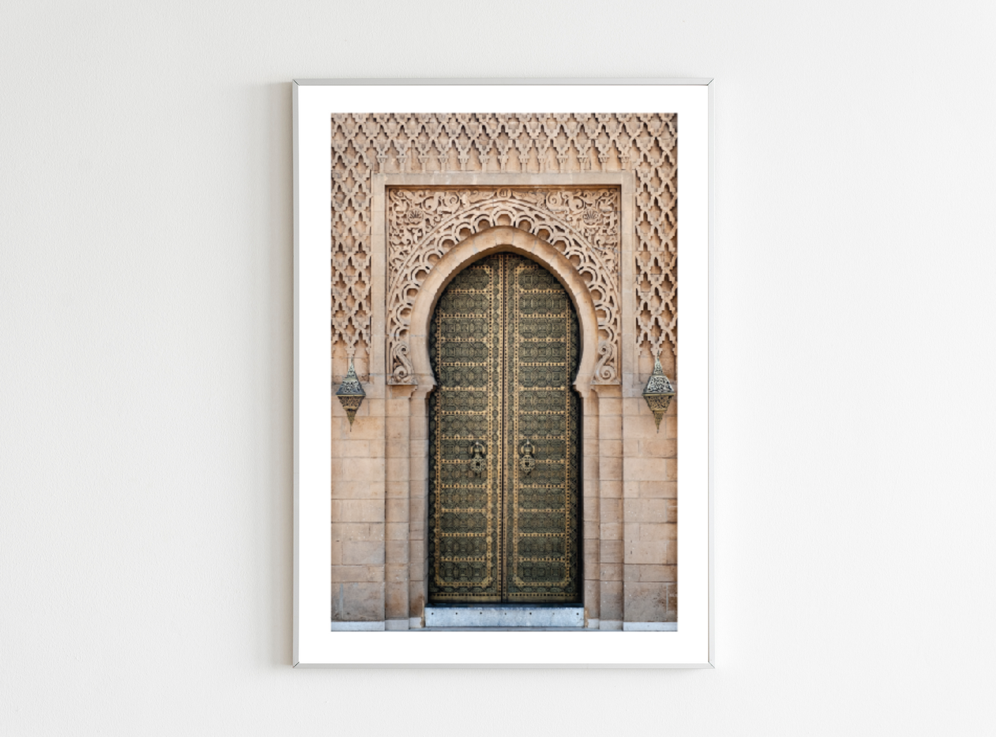 beige moroccan door poster
