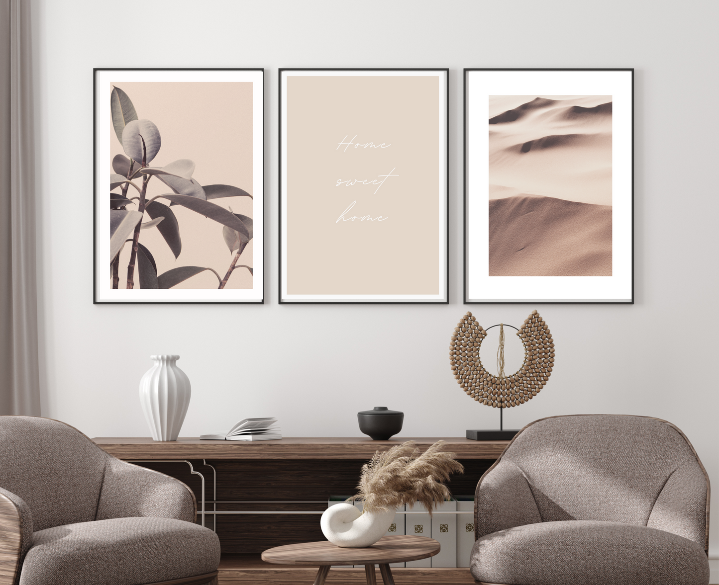neutral beige wall art