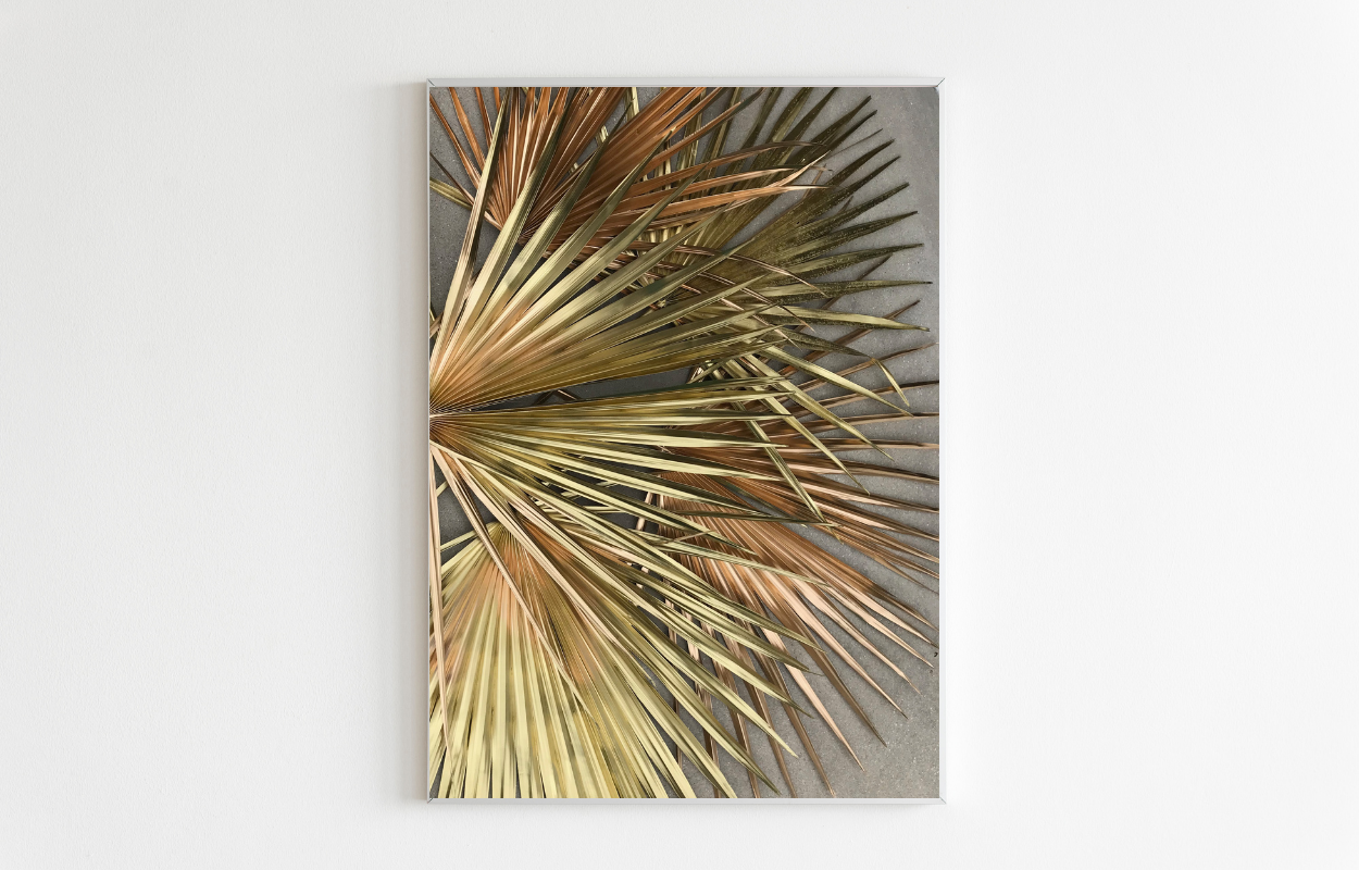 gold palm leaves poster