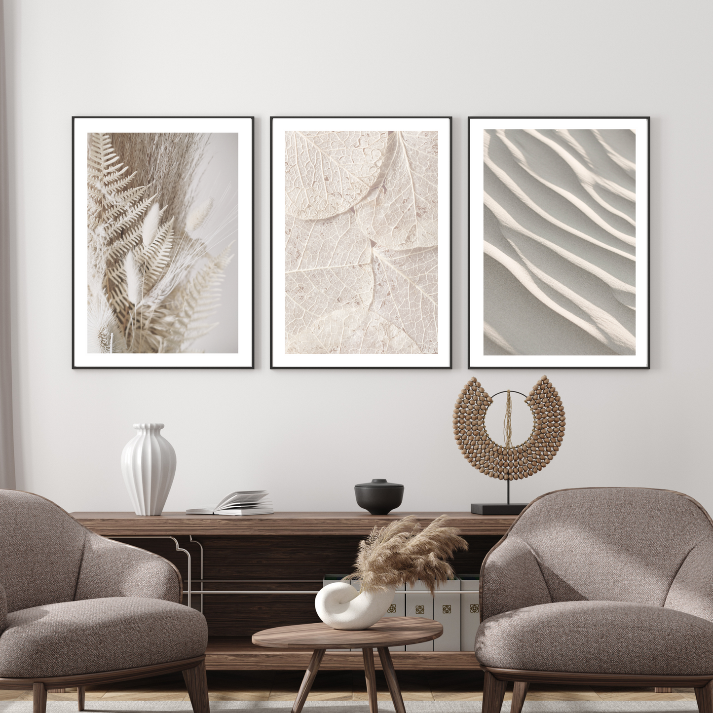 3 neutral beige modern posters