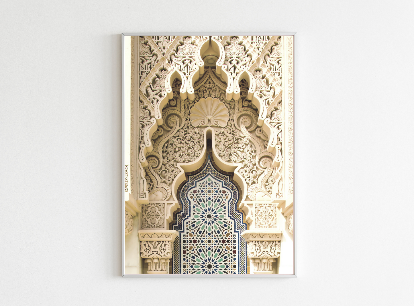 beige moroccan arch poster