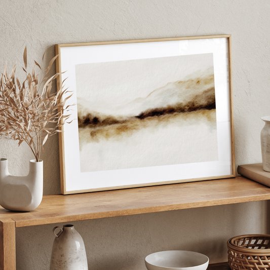 Neutral Beige Landscape Abstract Scenery Poster