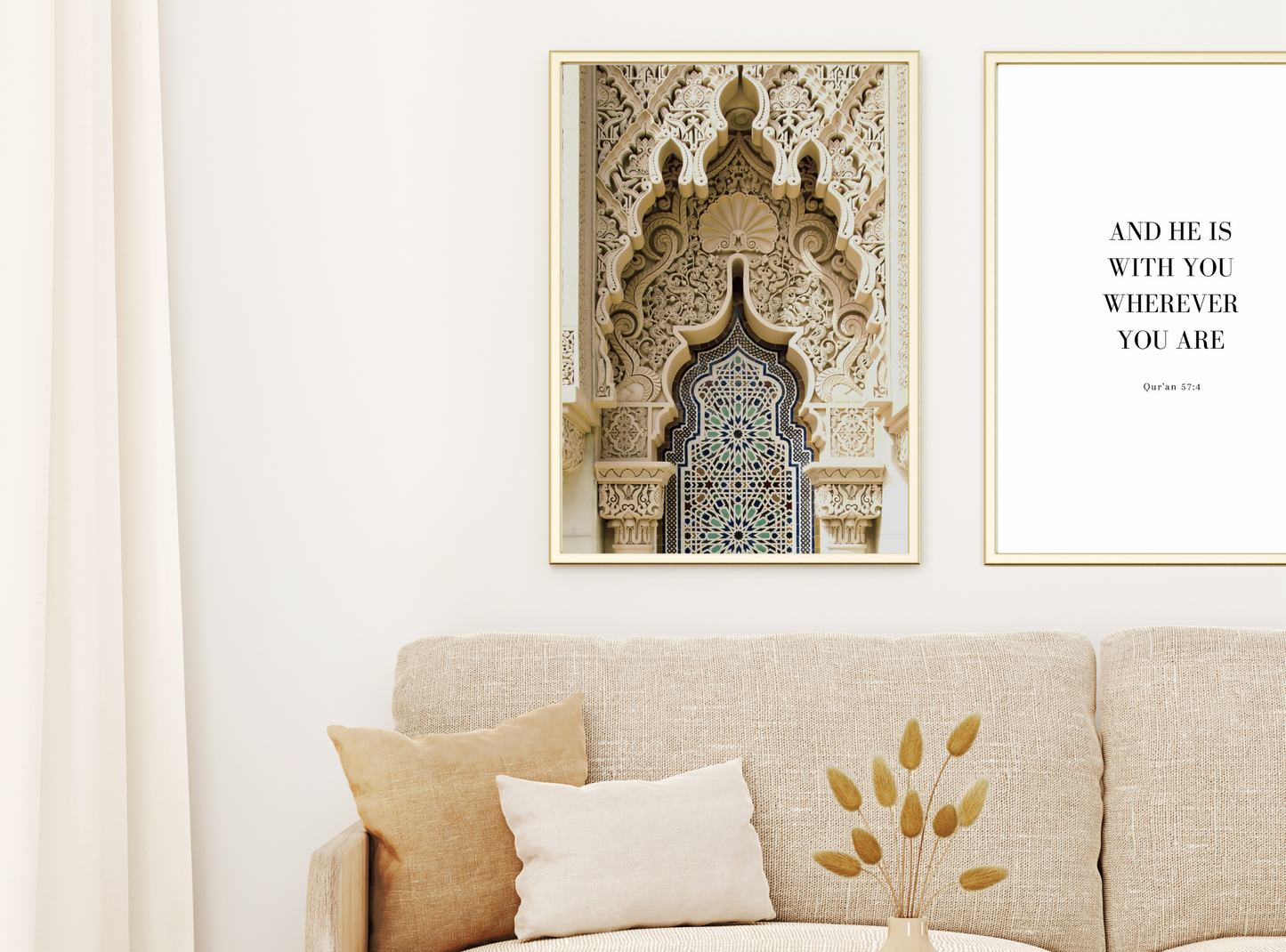 Neutral Beige Moroccan Archway Poster