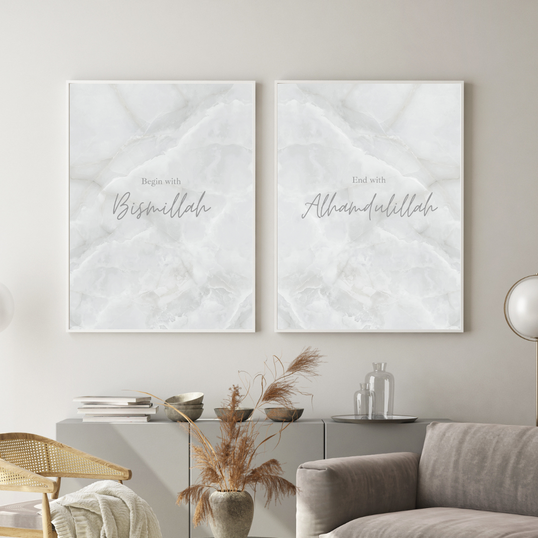 Marble Islamic wall art posters