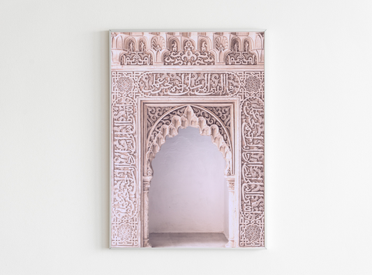 Pink moroccan door poster