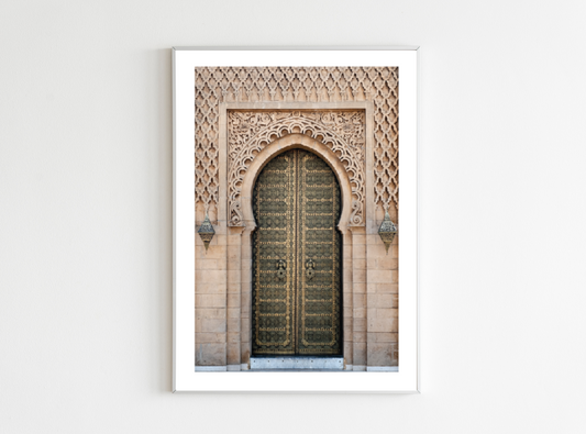 beige moroccan door poster