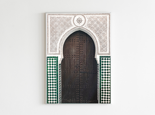 green moroccan door poster